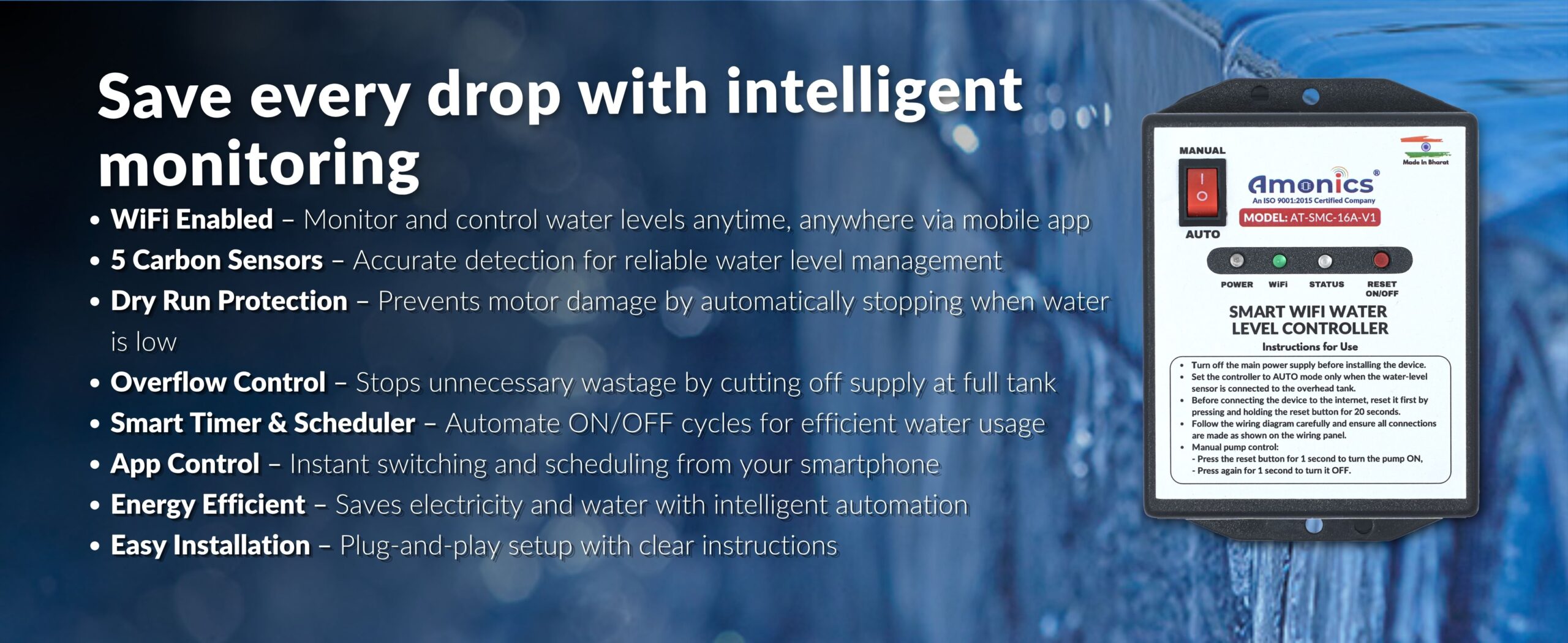 WiFi WAter Level Controller with Sensor